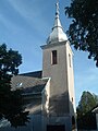 The tower of Gerse's Holy Cross Church (Roman Cath.)