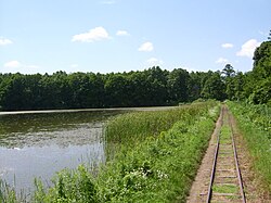 Fish pond next to the railway