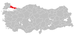 伊斯坦布尔地区的位置