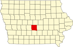 Map of Iowa highlighting Polk County