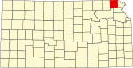 标示出布朗县位置的地图