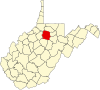 标示出哈里森县位置的地图