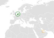 Location map for the Netherlands and Qatar.