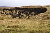 Blanket bog on Yell, Shetland, with some peat working.