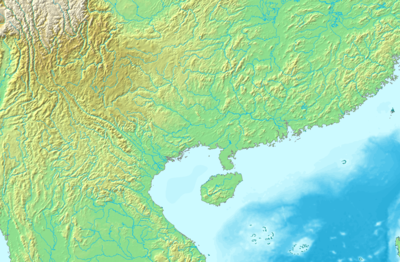 Location map Southern China relief