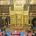 英国威斯敏斯特宫上议院议事厅王座。