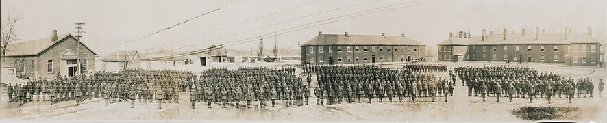 The Canadian Grenadier Guards standing in formation circa 1916