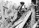 An Australian infantryman at Labuan airstrip on 10 June 1945