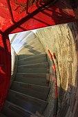 The stairs leading up to the lantern.