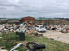 A completely-destroyed home