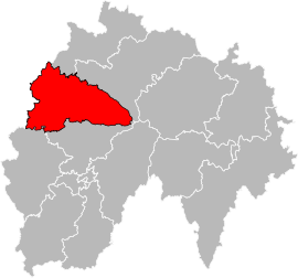 Situation of the canton of Mauriac in the department of Cantal