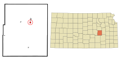 卡顿伍德福尔斯于蔡斯县及堪萨斯州之地理位置