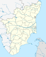 Map of India with mark showing location of Siranattam