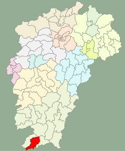 Location within Jiangxi