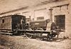 The locomotive "La Porteña" that hauled the first trains in 1857, photographed circa 1873