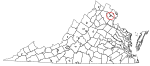 State map highlighting Manassas