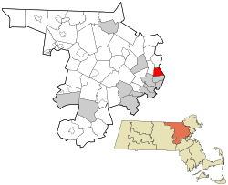 Location in Middlesex County in Massachusetts