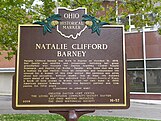 Barney historical marker in Cooper Park, downtown Dayton.