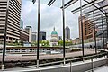 The Old Courthouse seen from the interior of the Arch museum entrance