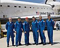STS-117 crew pose for a picture after landing