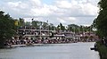 College boathouses on the Isis at Summer Eights; BNC's is fourth from left.