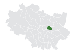 Location of Ołbin within Wrocław