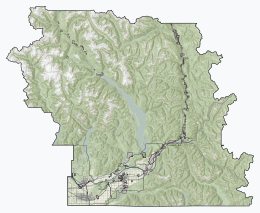 Map showing the location of Kilby Provincial Park