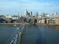 Aerial view of Millennium Bridge (London) and St Paul's Cathedral