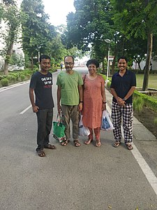 Sen and Prof. Sumathi Rao with students at Harish-Chandra Research Institute, 2018.