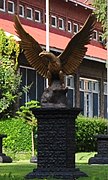 Sculpture of Burn Hall's mascot - golden eagle