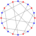 A 2-coloring of the Desargues graph or '"`UNIQ--postMath-0000001A-QINU`"'