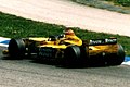 Damon Hill driving the Jordan 198 at the 1998 Spanish Grand Prix.