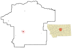 刘易斯敦在蒙大拿州中的位置