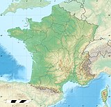 Empty topo background, relief AND location map of France.