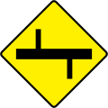 W 017L Staggered Crossroads Ahead - Left