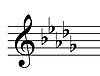 D-flat Major key signature