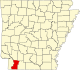 标示出拉斐特县位置的地图
