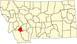 银弓县在蒙大拿州的位置