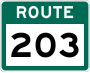 Route 203 marker