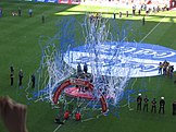 Sheffield Wednesday lift the 2005 League One Playoff Trophy