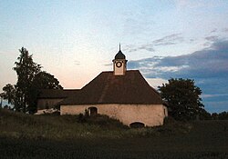 View of the old barn at the Torshov farm in Ridabu, designed by Abraham Pihl.