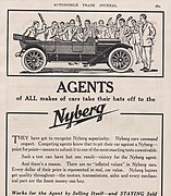 1913 Nyberg advertisement in the Automobile Trade Journal