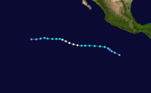 Track map of Hurricane Alma