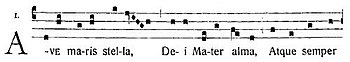 Gregorian chant notation of the a hymnus