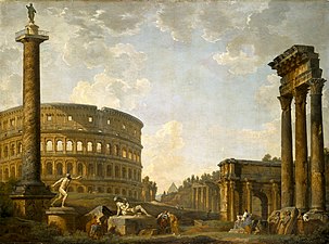 Roman Capriccio: The Colosseum and Other Monuments (1735), oil on canvas, 98.4 x 133 cm., Indianapolis Museum of Art