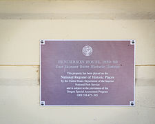 Henderson House plaque