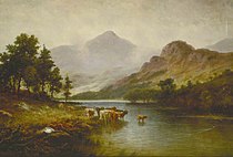 'Highland Cattle in a River Landscape' – Guildhall Art Gallery.