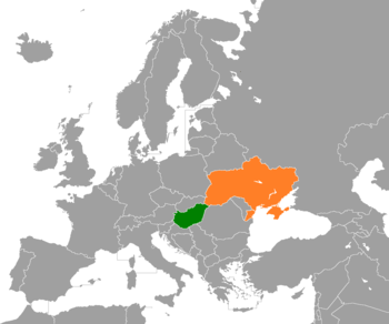 Locations of Hungary and Ukraine