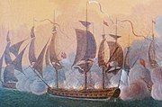 Hermione (detail of Cercy's Combat naval à la Hauteur de Louisbourg)