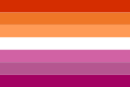 Orange-pink lesbian flag derived from the pink flag in 2018[17]